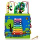 Wooden activity cube toy featuring bead maze, xylophone, and colorful animal designs for early education and fun.