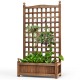Wood planter box with trellis, showcasing a large planting area and sturdy support for climbing plants in outdoor.