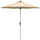 9ft beige patio umbrella with aluminum pole and air vent design, perfect for backyard and poolside shade.