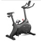 Magnetic resistance stationary bike with adjustable seat, LCD monitor, and sturdy frame for home gym workouts.