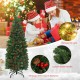 4.5 feet pre-lit hinged pencil Christmas tree with 150 LED lights, pine cones, and red berries, perfect for small.