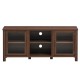 Walnut TV stand featuring sturdy construction with 6 legs, designed for stability and enhanced living room decor.