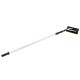 Lightweight telescoping snow roof rake with large blade and anti-skid handle, designed for easy snow removal from high.