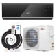 Black 12000 BTU mini split air conditioner and heater with WiFi, remote control, and 4-in-1 functionality for versatile.
