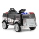 Battery-powered police vehicle with realistic features, remote control, and multifunctional panel for kids' fun and.