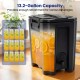 Insulated 13.2-gallon beverage dispenser in black, featuring a drip-proof faucet, ideal for parties and catering.