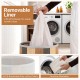 Laundry hamper with removable, machine-washable poly-cotton liner and bamboo frame, perfect for everyday family laundry.