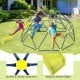 Climbing dome with extended wavy slide, sturdy connectors, and two rest platforms for outdoor fun and play.