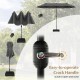 Double-sided 13 feet patio umbrella in gray with easy-to-operate crank handle for poolside or garden shade.