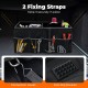 Car trunk organizer with 3 compartments and 6 pockets, made of durable black Oxford fabric, featuring anti-slip base.