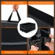 Black 13-gallon car trunk organizer with removable divider, featuring convenient handles and multiple storage pockets.