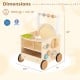 Wooden baby walker with wheels, storage, and engaging activities for toddlers aged 1+, designed for safe and fun play.