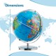 Illuminated 13-inch world globe with a 720° rotation, featuring colorful geographic details and a stable base for.