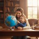 Illuminated 13-inch world globe with 720° rotation, showcasing colorful geographic details, perfect for learning and.