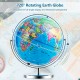 13-inch illuminated world globe with 720° rotation, colorful geographic details, ideal for education and decoration.