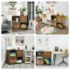 Mobile file cabinet in brown with a modern design and storage shelves, perfect for versatile organization in any space.