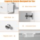 Close-up of the stainless steel top and metal drawer slide on the white kitchen island storage cabinet for organized.
