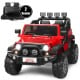 Red 12V 2-seater ride-on car with remote control, storage space, and LED lights for fun outdoor adventures.