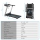 Folding treadmill with LED display, 1-9.9 MPH speed settings, and shockproof running belt for home workouts.