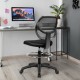 Adjustable height mid back mesh drafting office chair in side view, featuring a sleek design and adjustable footrest.