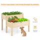 2 Tier Wooden Elevated Planter Box made of fir wood with drainage holes, ideal for growing flowers and vegetables in.