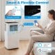 14000 BTU smart air conditioner with remote control, touch panel, and flexible app control for efficient cooling.