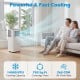 14000 BTU smart AC unit in white, featuring cooling, fan, and dry modes, ideal for larger rooms up to 750 sq. ft.