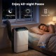 Portable air conditioner with WiFi, 14000 BTU, quiet 47 dB operation, and 24H timer for year-round comfort.