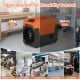 140 Pints commercial dehumidifier in orange, ideal for basements and warehouses, featuring pump and drain hose for easy.