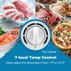 Compact chest freezer with 7-level temperature control, adjustable from -4℉ to 10.4℉, ideal for kitchens or dorms.