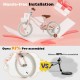 14-inch pink kid's bike with removable training wheels and basket, featuring 95% pre-assembled design for easy setup.