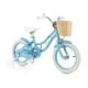 14-inch blue kids bike with training wheels, adjustable seat, and front basket for toys, perfect for outdoor fun.