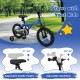 14-inch navy kids bike with removable training wheels, adjustable saddle and handlebar for comfortable riding.