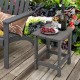 Gray 14-inch square weather-resistant Adirondack side table provides a stable surface for drinks and snacks in outdoor settings.