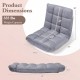 Cushioned floor chair in light gray with 14 adjustable positions, ideal for reading or gaming, supports up to 355 lbs.