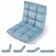 Adjustable cushioned floor chair in green, featuring 14 positions for comfort, ideal for living room or bedroom use.