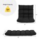 Adjustable black gaming sofa chair shown in upright and flat positions, featuring breathable fabric and a 264 lbs.