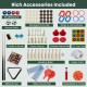14-in-1 combo game table set with accessories for billiards, chess, foosball, and more, perfect for family gatherings.