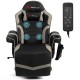 Ergonomic high back massage gaming chair in gray with 4 massage points, adjustable backrest, and cup holder for.