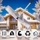 Large aluminum snow roof rake with telescoping pole, lightweight design, and no-angle blade for safe snow removal.