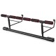 Foldable pull-up bar with foam grip, designed for home gym use, supports up to 440 lbs, easy installation without.