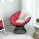 Dark red ergonomic rattan Papasan chair with soft cushion, 360-degree swivel, perfect for indoor and outdoor use.