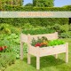 2-tier wooden elevated planter box made of fir wood, showcasing spacious planting areas for flowers and vegetables.