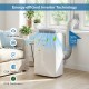 15000 BTU inverter portable air conditioner in white with smart WiFi, featuring cooling, heating, and energy-efficient.
