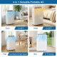 Portable air conditioner with cooling, heating, and fan modes, featuring smart WiFi control and efficient energy use.