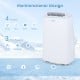15000 BTU portable air conditioner in white with WiFi control, featuring 4 modes and 3 fan speeds for versatile cooling.