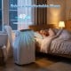 Portable air conditioner with 15000 BTU cooling, low noise at 49dB, ideal for comfortable sleep in bedrooms.