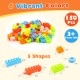 Colorful 150-piece toddler building blocks set featuring 5 shapes, ideal for STEM learning and creative play for ages.