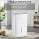 150 pints dehumidifier with LED display and 24-hour timer, featuring a large water tank and easy mobility for home use.