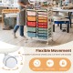 15-drawer rolling storage cart with metal tabletop, pegboard, and 360° swivel wheels for versatile organization in any.